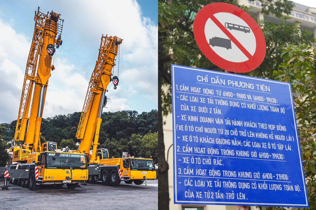 Giờ cấm tải, cấm đường với xe cẩu trong nội thành Hà Nội