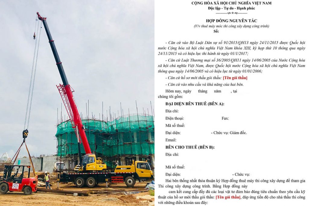 Hợp đồng thuê xe cẩu chuẩn pháp lý